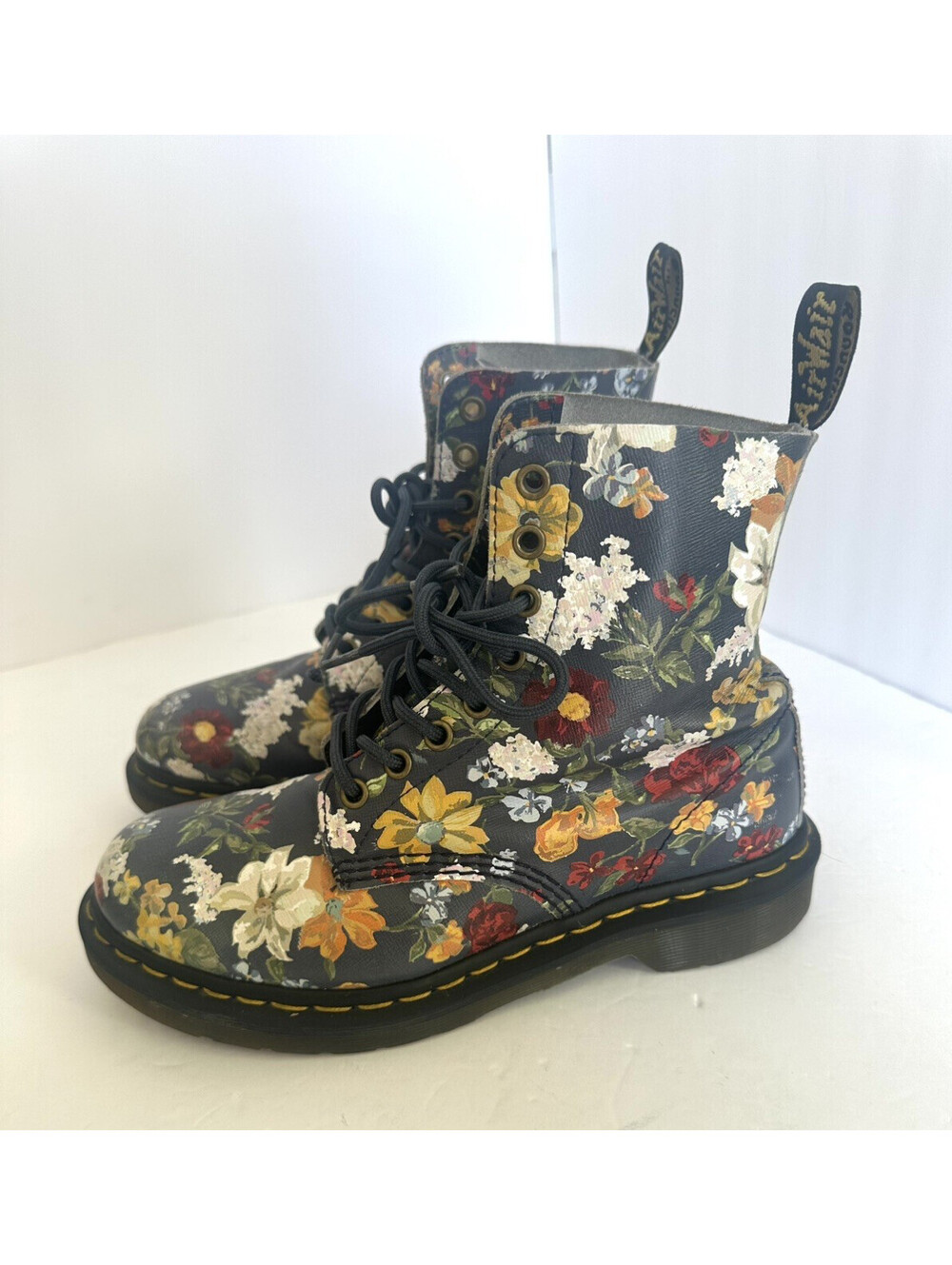 Dr Martens 1460 Pascal Boots DIFFERENT SIZES  7 L Navy Blue  Floral